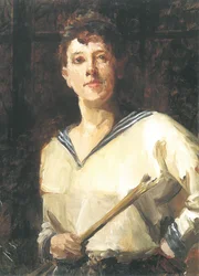 Zelfportret in matrozenblouse